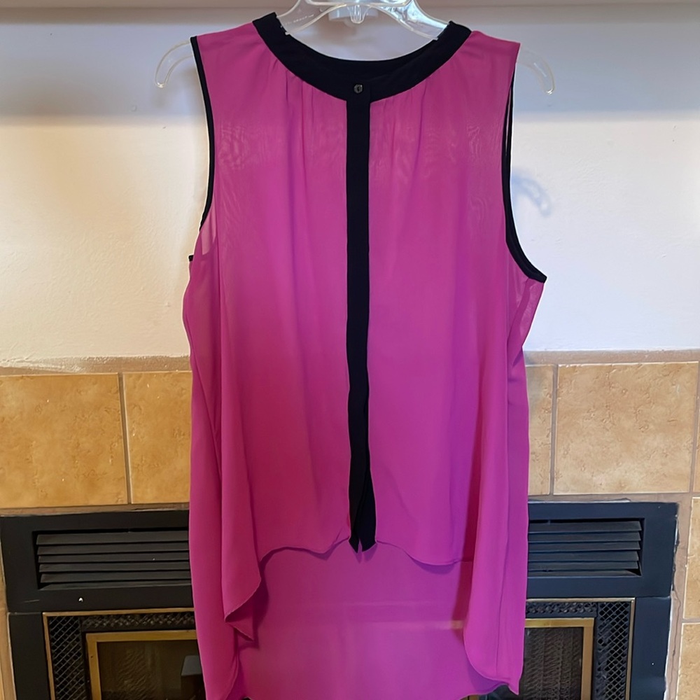Nicole Miller Women’s Sheer Purple and Black Vest (size L)